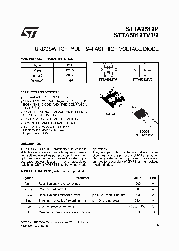 STTA5012_298680.PDF Datasheet