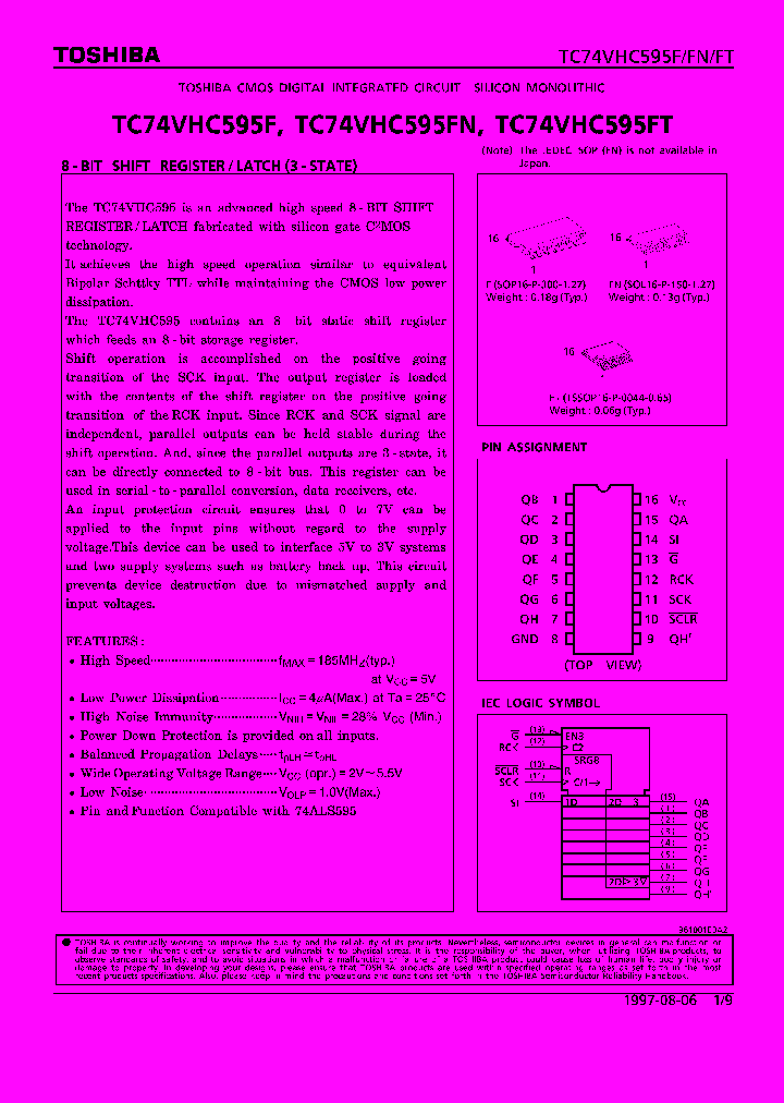 TC74VHC595_304557.PDF Datasheet