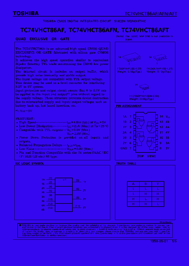 TC74VHCT86AF_90792.PDF Datasheet