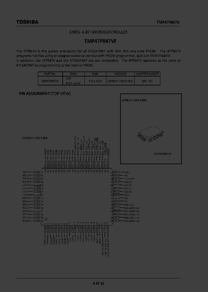 TMP47P847VFNBSP_212215.PDF Datasheet