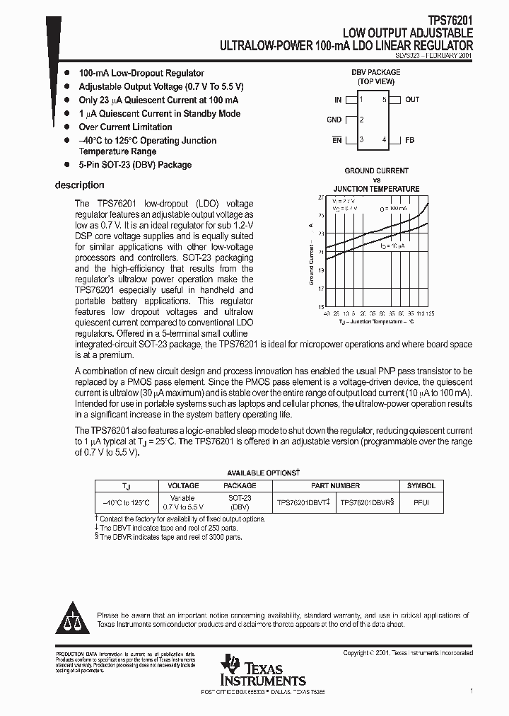 TPS76201DBVT_200142.PDF Datasheet