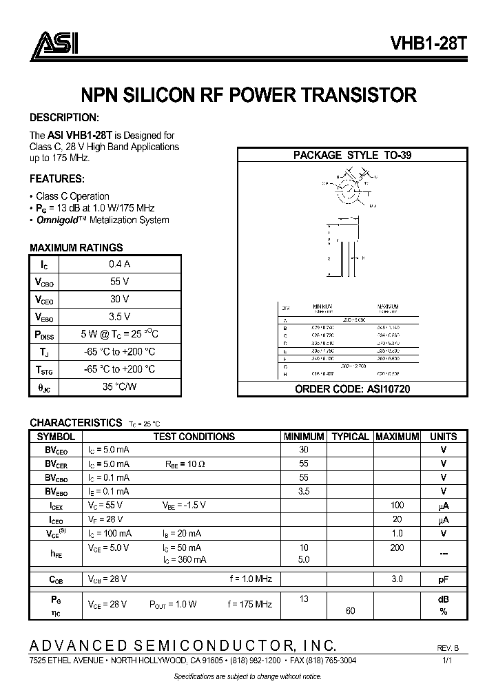 VHB1-28T_294864.PDF Datasheet