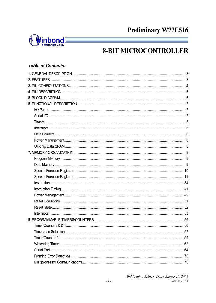 W77E516_224277.PDF Datasheet