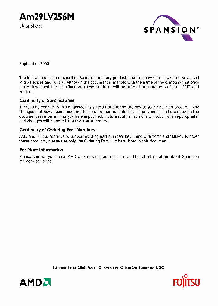AM29LV256ML123REI_250884.PDF Datasheet