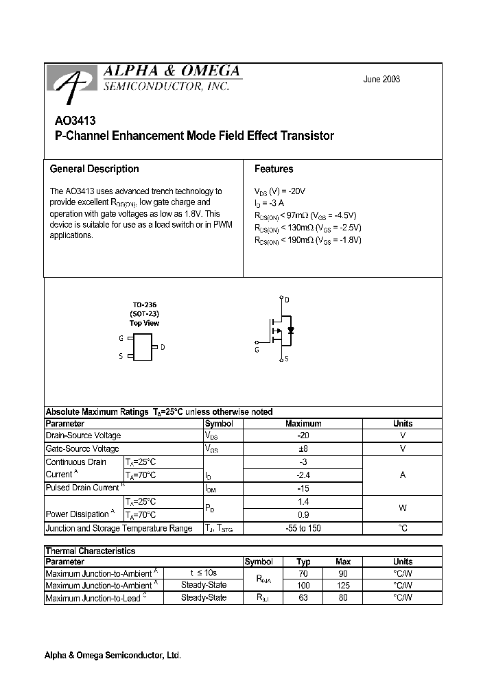 AO3413_186029.PDF Datasheet