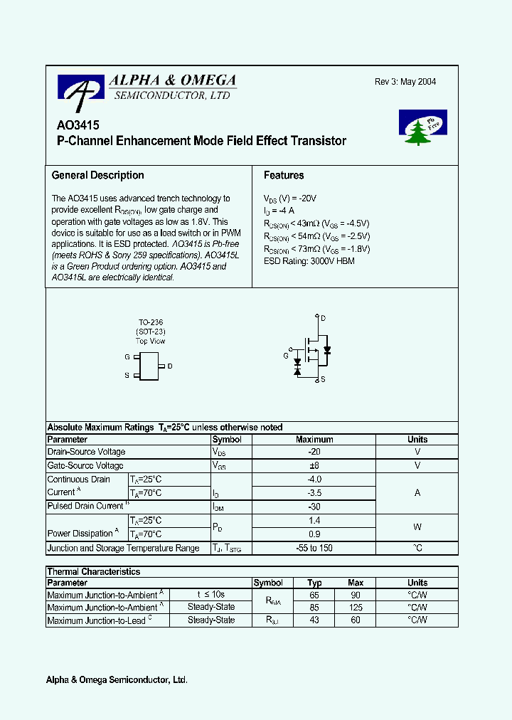 AO3415_204647.PDF Datasheet