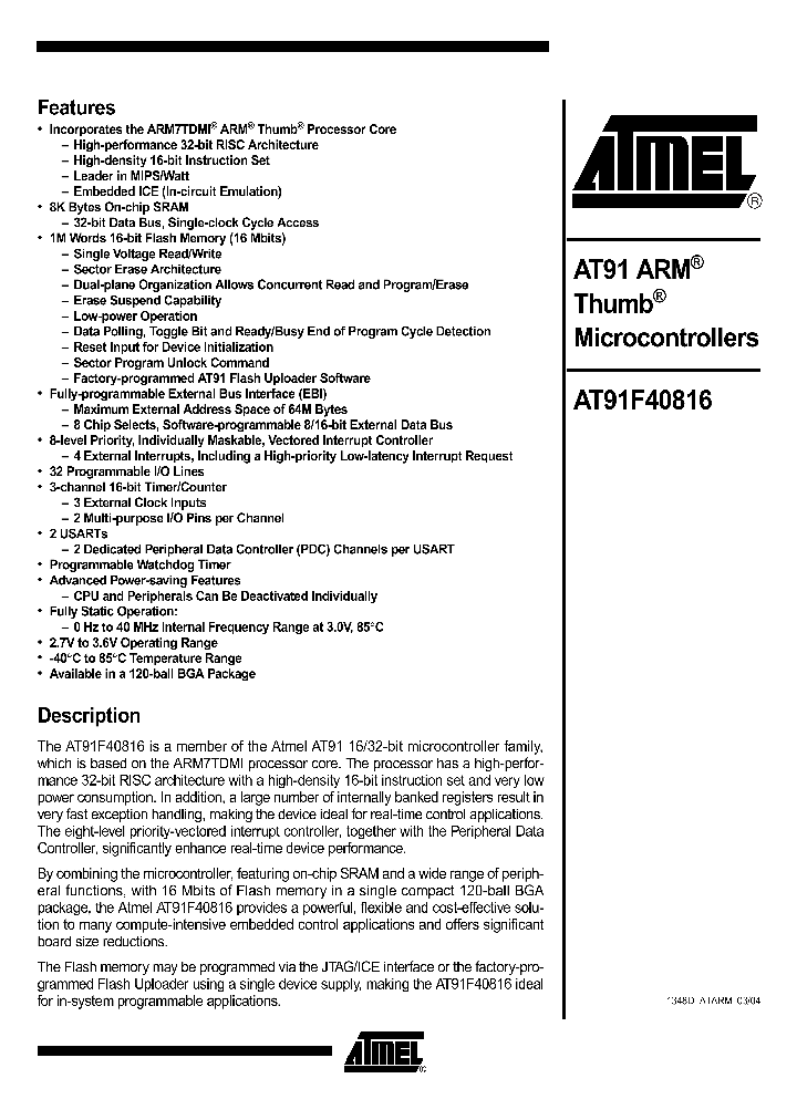 AT91F40816_252670.PDF Datasheet