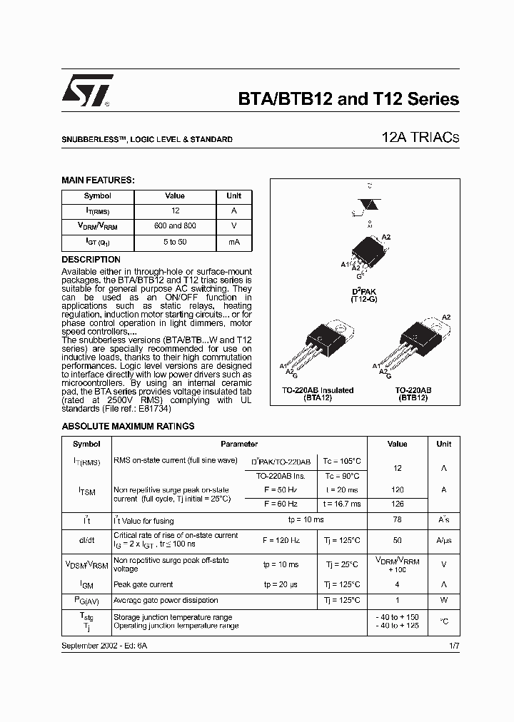 BTA12-600BRG_219571.PDF Datasheet