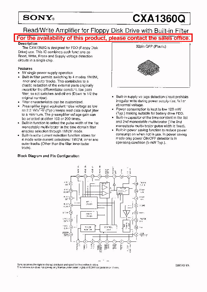 CXA1360Q_239399.PDF Datasheet