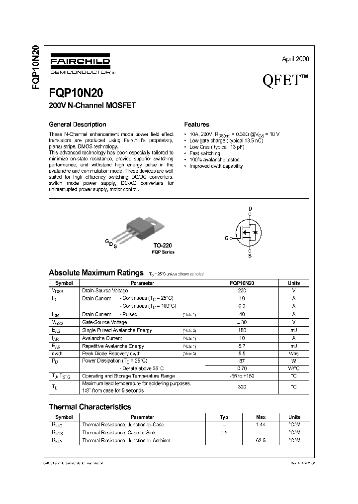 FQP10N20_257519.PDF Datasheet