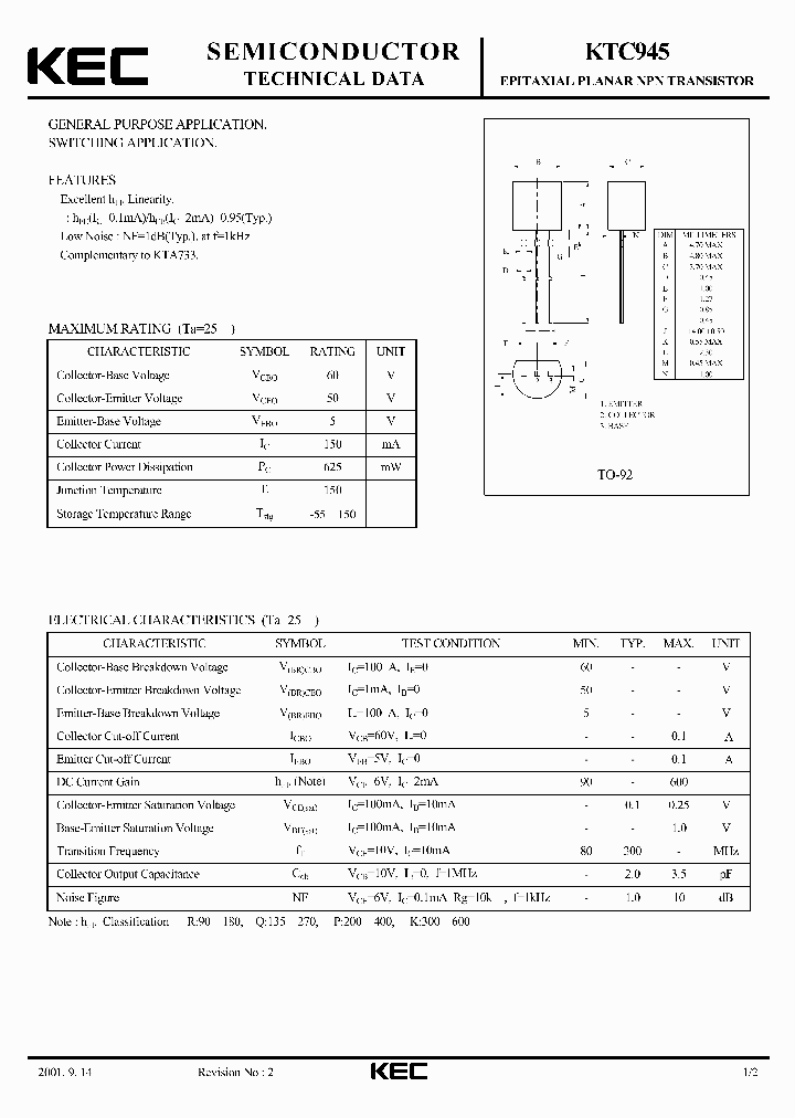 KTC945_233211.PDF Datasheet