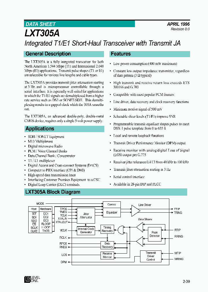 LXT305A_263289.PDF Datasheet