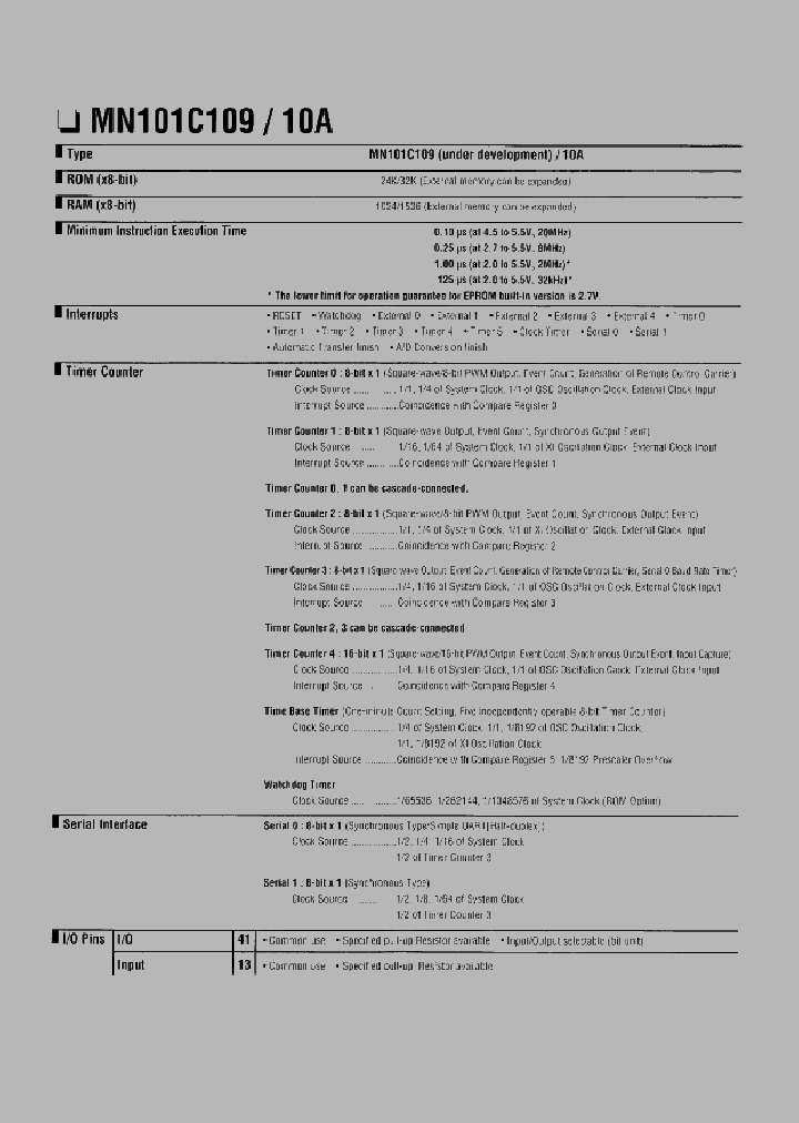 MN101C109_255427.PDF Datasheet