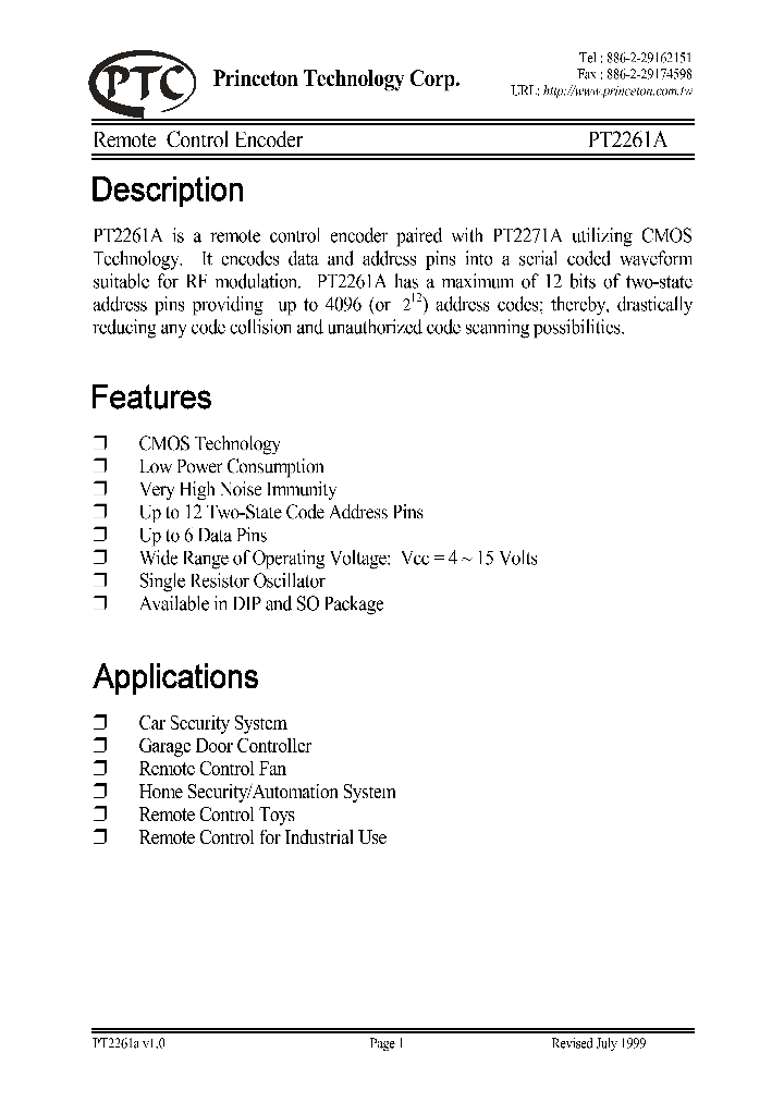 PT2261A_233900.PDF Datasheet