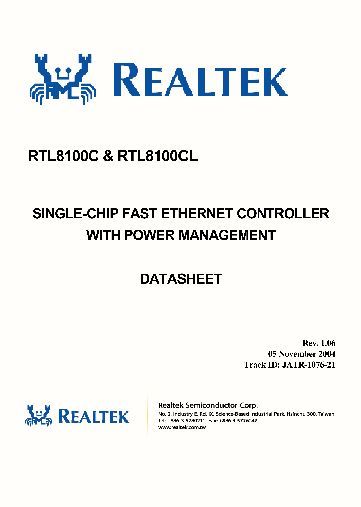 RTL8100C_216549.PDF Datasheet