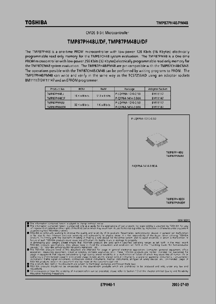 TMP87PM48_236562.PDF Datasheet