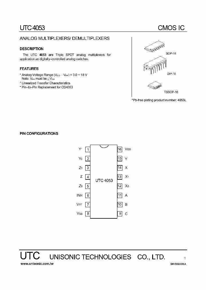 UTC4053_236023.PDF Datasheet