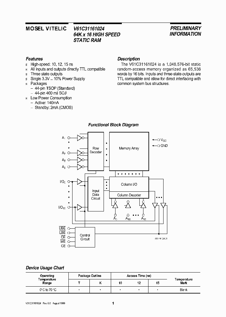 V61C31161024_236708.PDF Datasheet