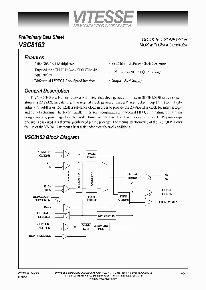 VSC8163_244122.PDF Datasheet