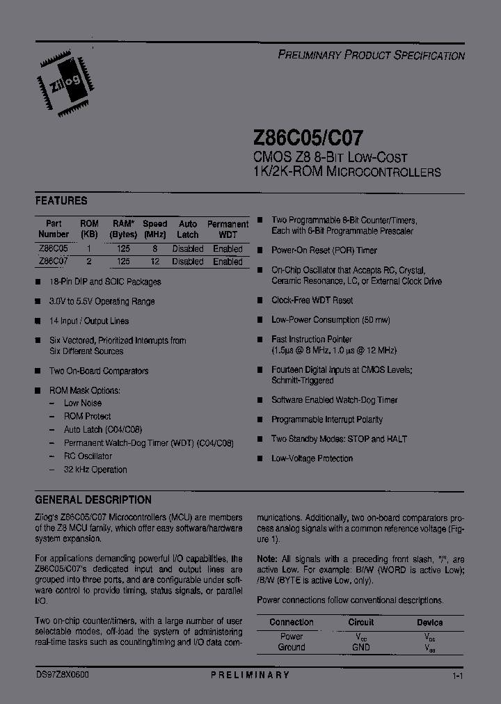 Z86C07_260013.PDF Datasheet