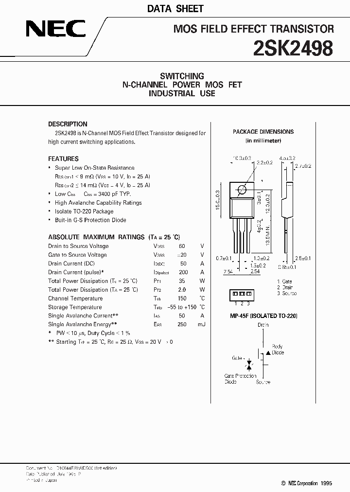 2SK2498_224330.PDF Datasheet