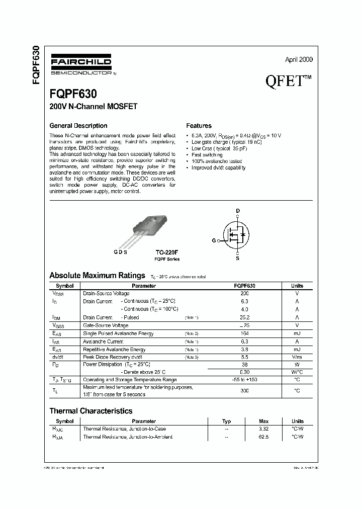 FQPF630_227972.PDF Datasheet