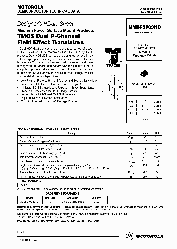 MMDF3P03HD_220822.PDF Datasheet