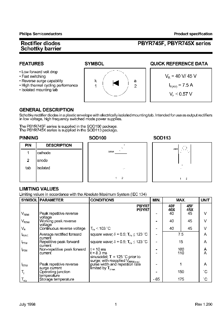 PBYR745F_196776.PDF Datasheet