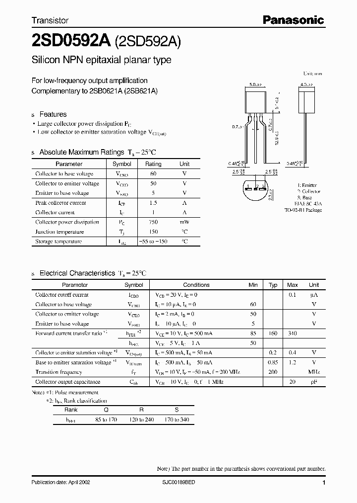 2SD0592A_201487.PDF Datasheet