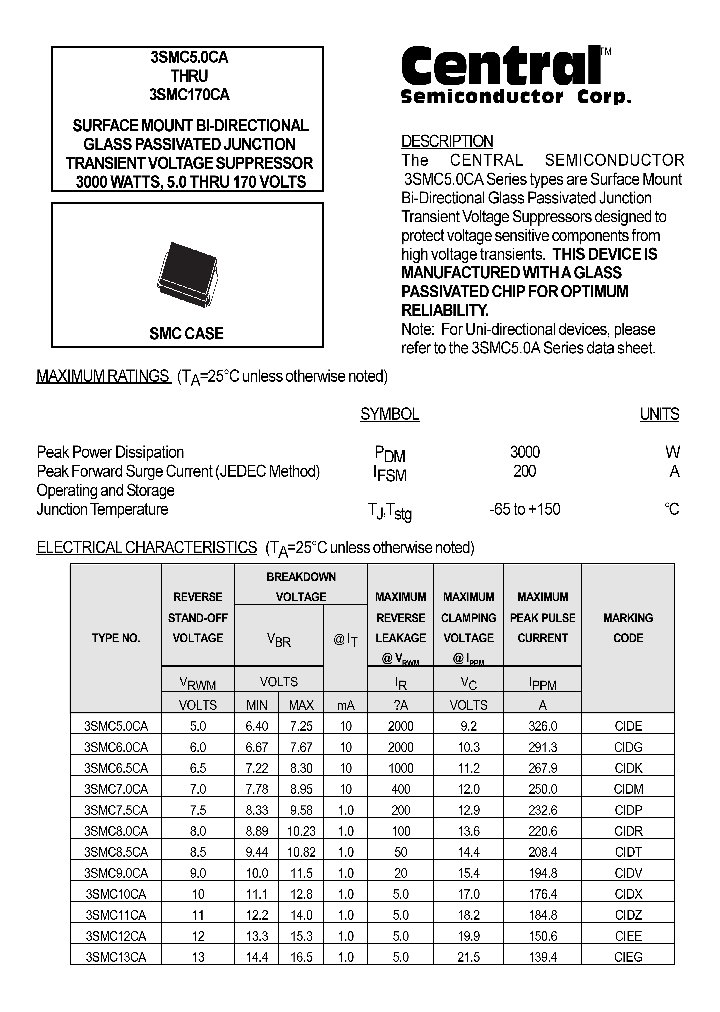 3SMC51CA_170302.PDF Datasheet