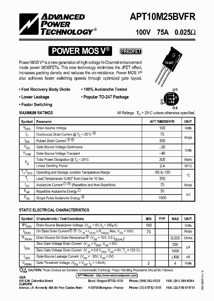 APT10M25BVFR_349556.PDF Datasheet