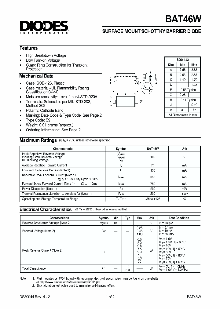 BAT46W_307450.PDF Datasheet