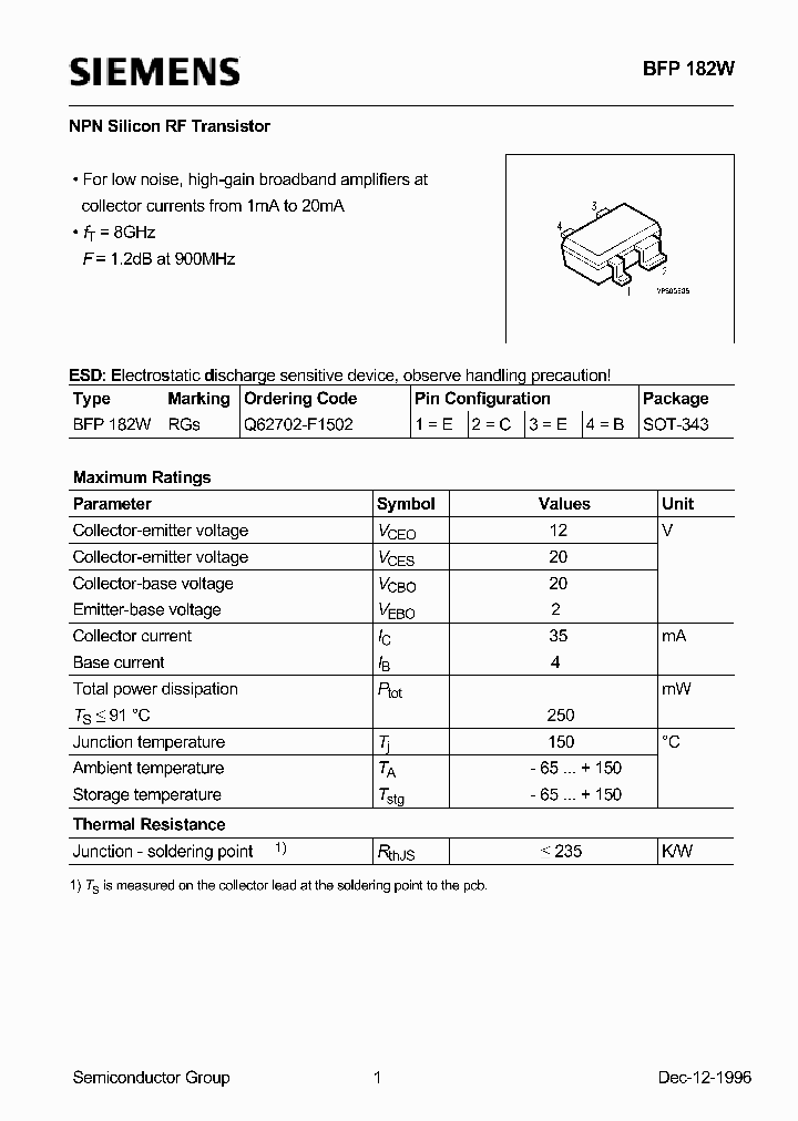 BFP182W_357287.PDF Datasheet