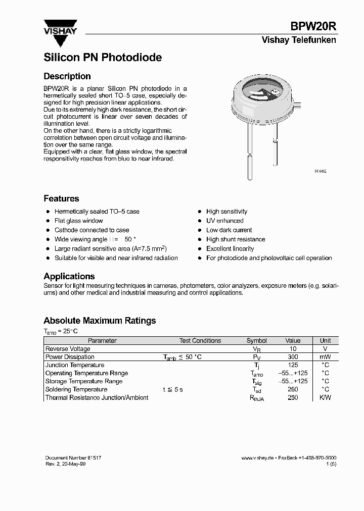 BPW20R_198449.PDF Datasheet