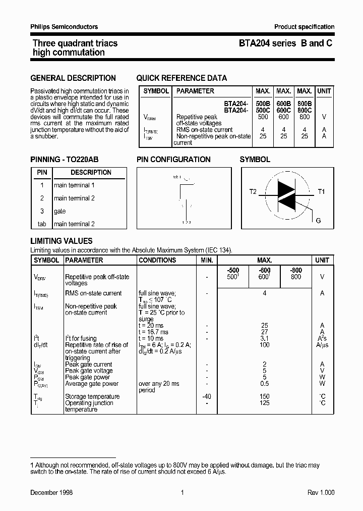 BTA204CSERIES_289513.PDF Datasheet