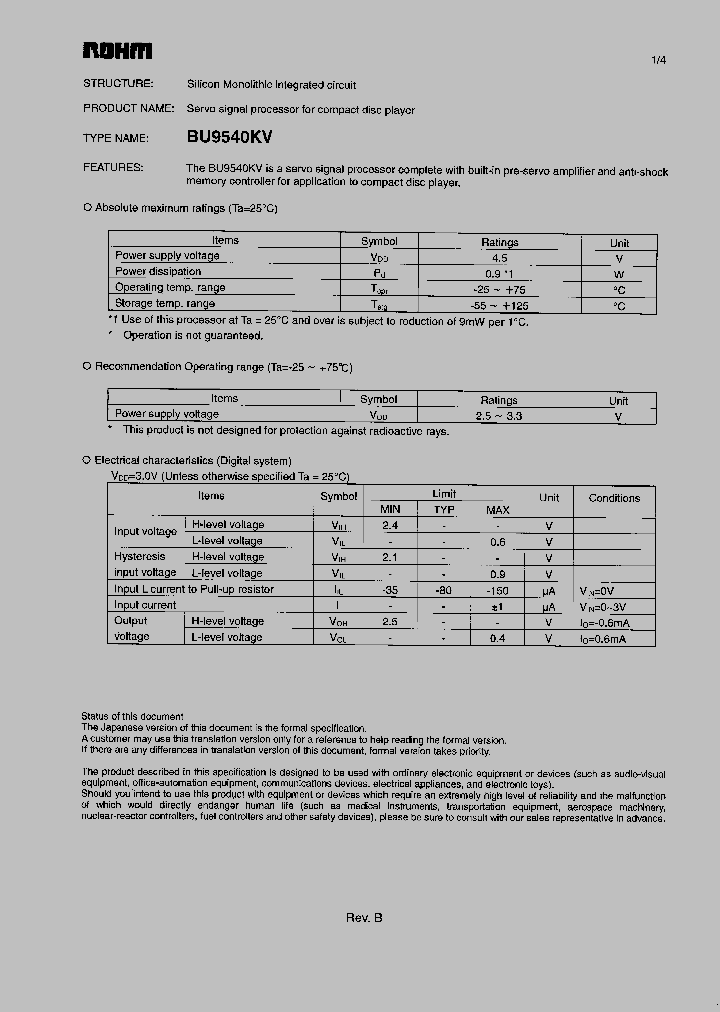 BU9540KV_316353.PDF Datasheet