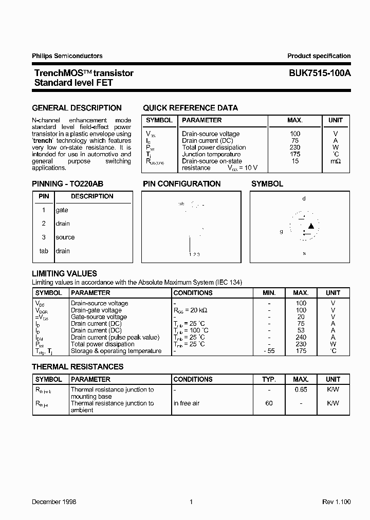 BUK7515-100A_199226.PDF Datasheet