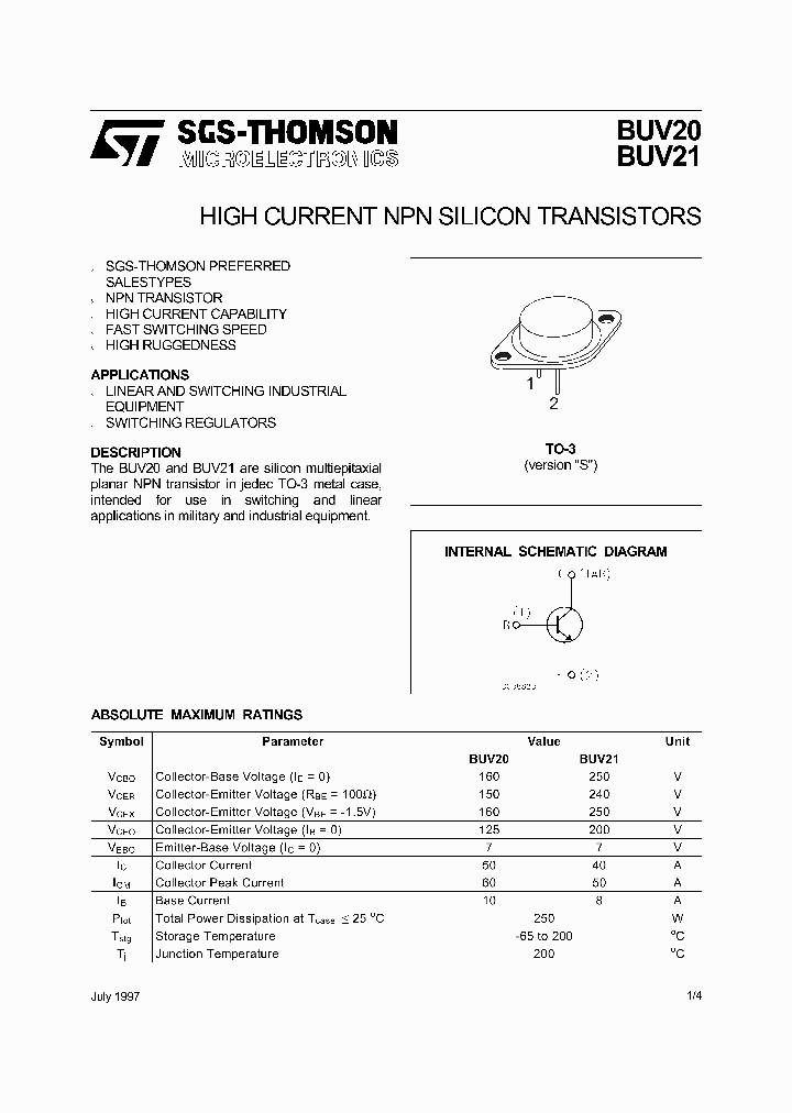 BUV20_364463.PDF Datasheet