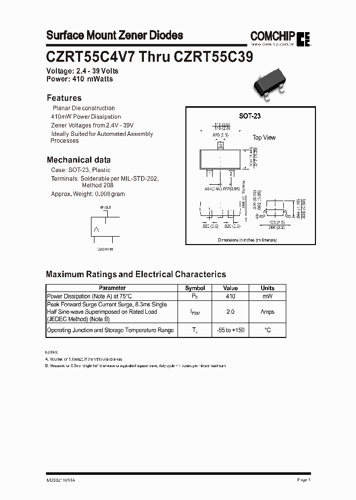 CZRT55C4V7_353745.PDF Datasheet