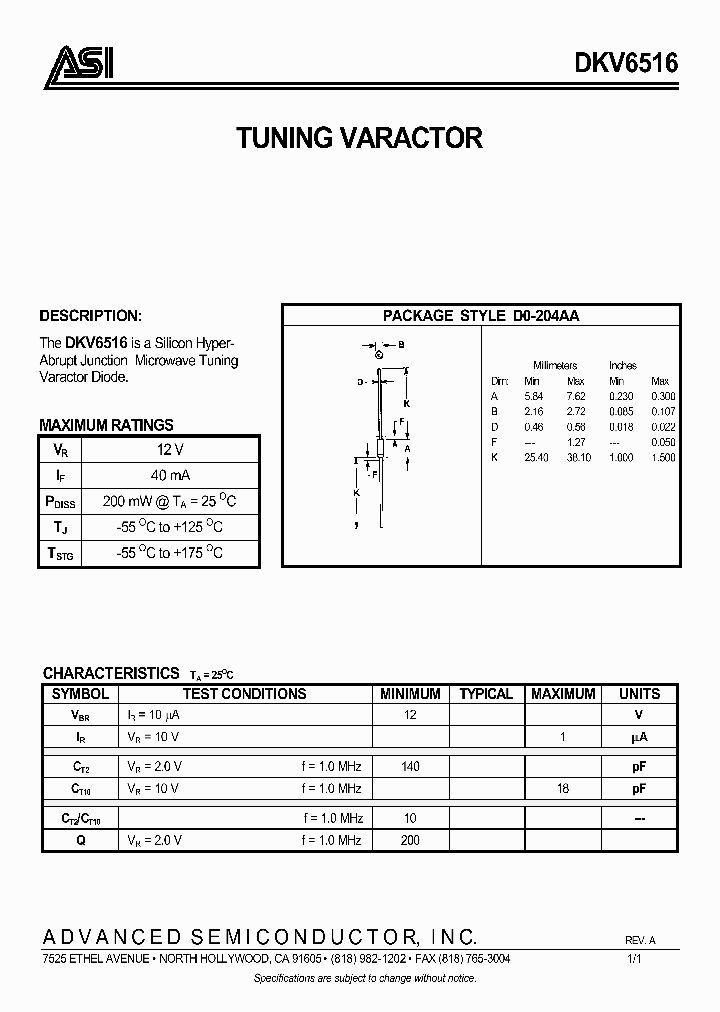 DKV6516_354502.PDF Datasheet