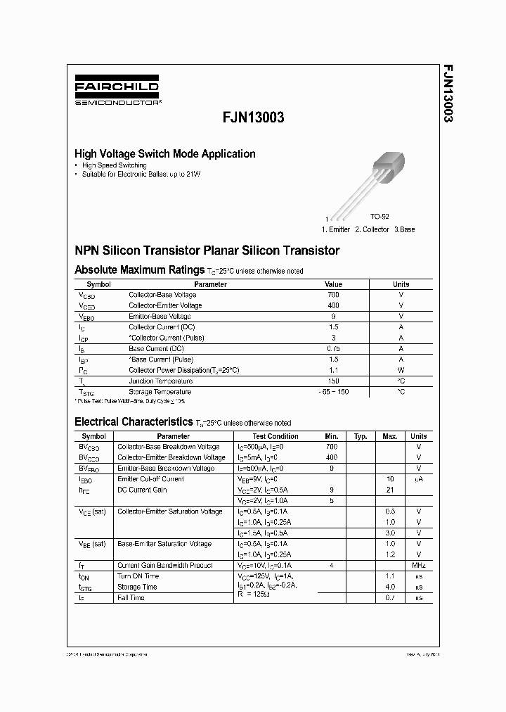 FJN13003_335248.PDF Datasheet