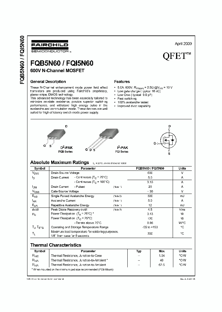 FQI5N60_334536.PDF Datasheet