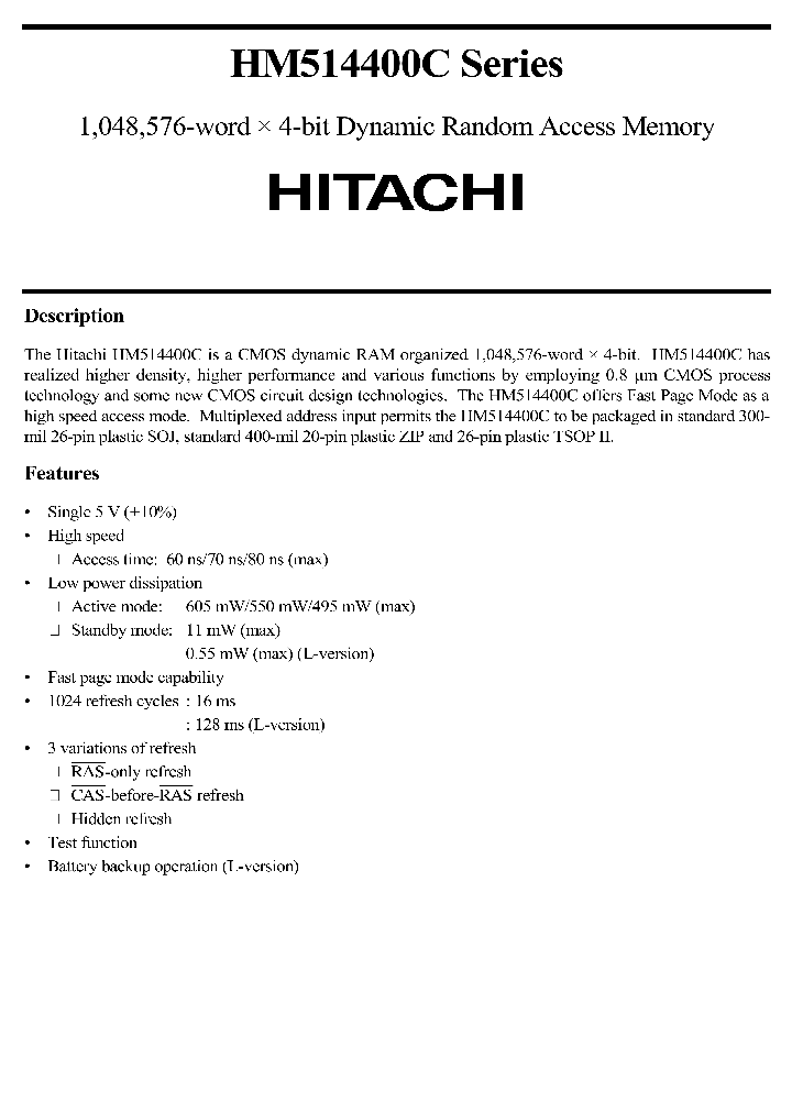 HM514400CSERIES_326289.PDF Datasheet