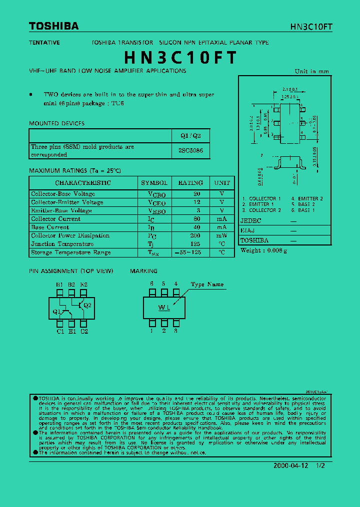 HN3C10FT_353716.PDF Datasheet