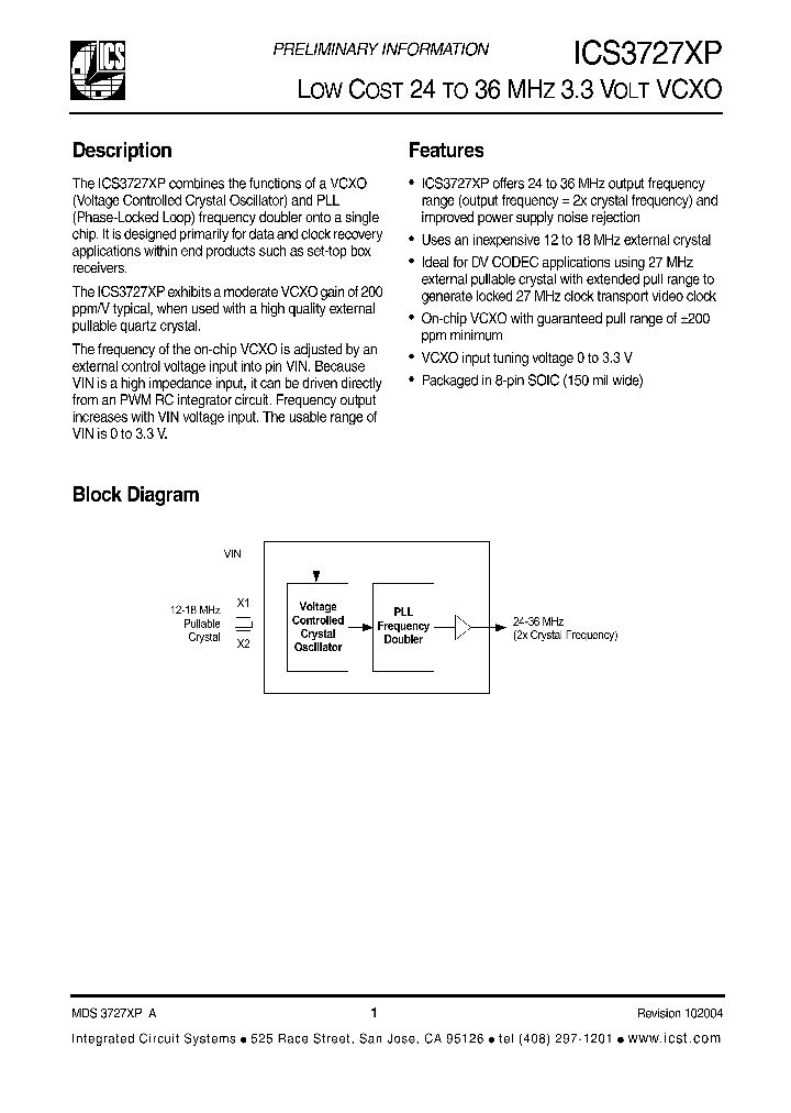 ICS3727XP_342042.PDF Datasheet