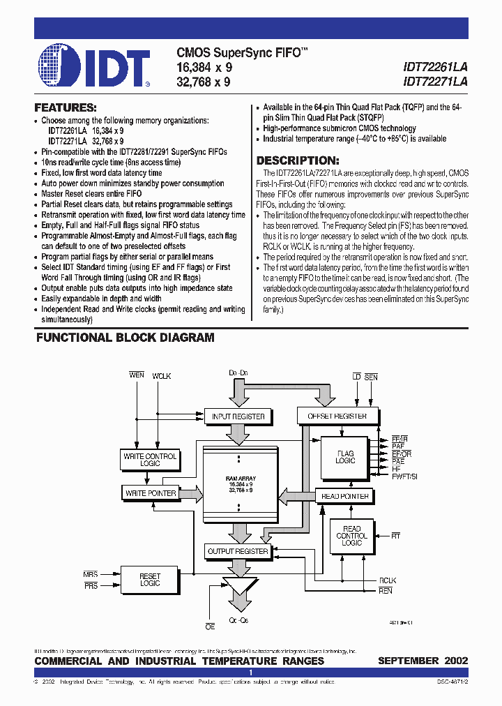 IDT72261LA_333010.PDF Datasheet