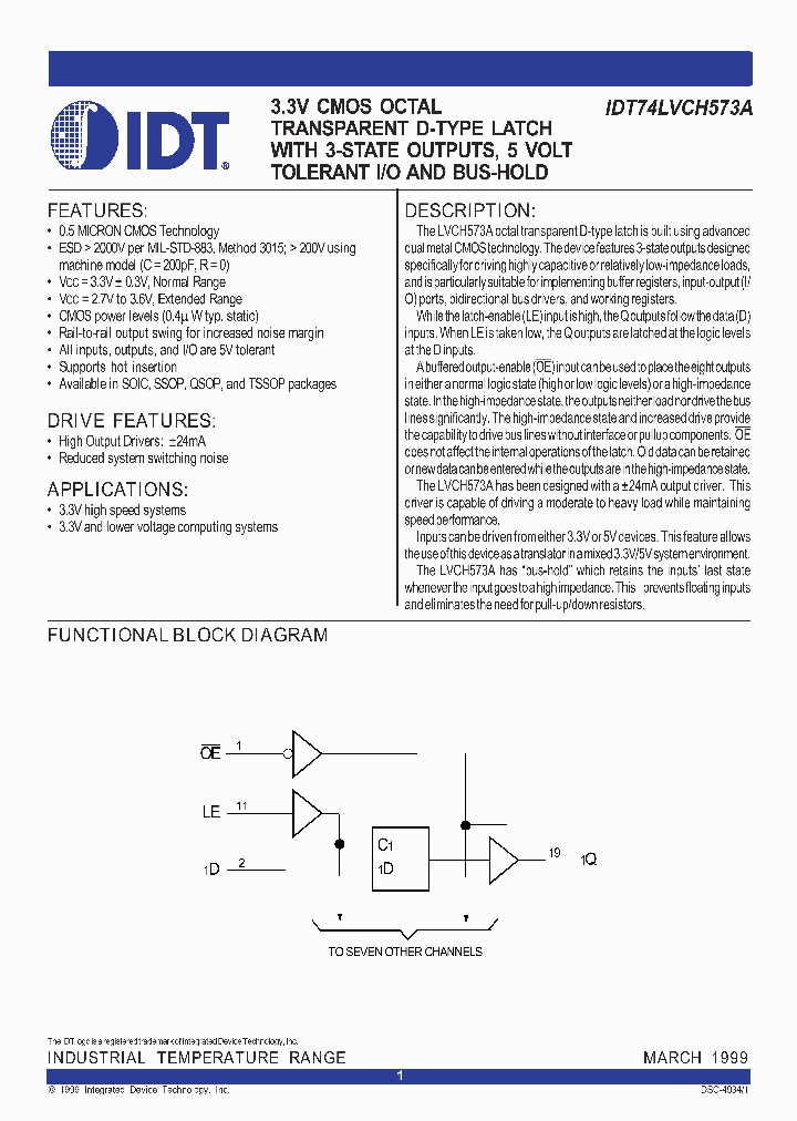 IDT74LVCH573A_312657.PDF Datasheet