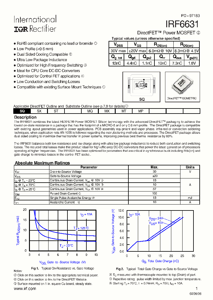 IRF6631_381290.PDF Datasheet