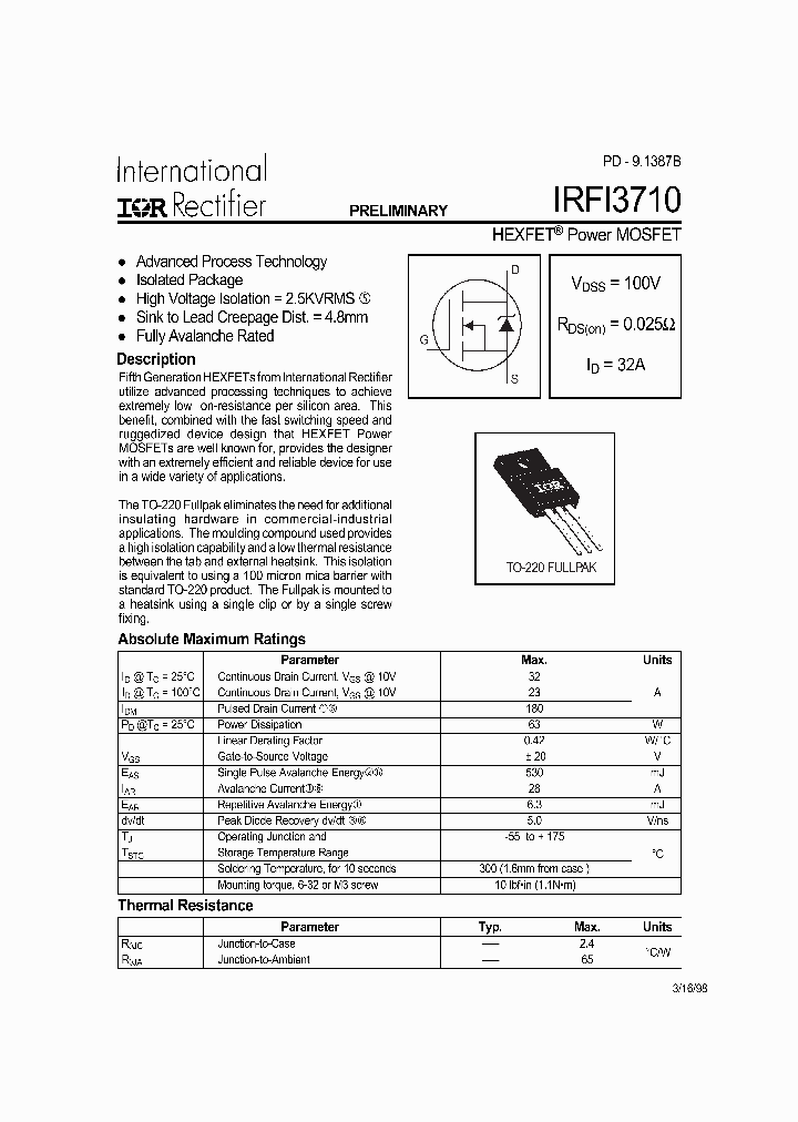 IRFI3710_356100.PDF Datasheet