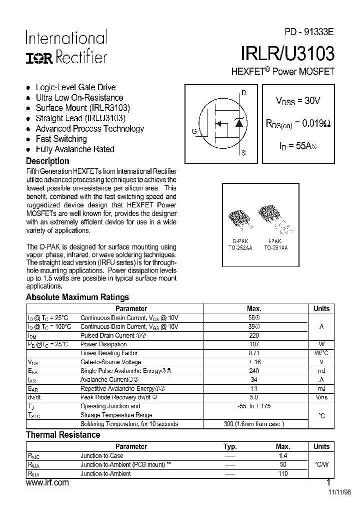 IRLU3103_321826.PDF Datasheet
